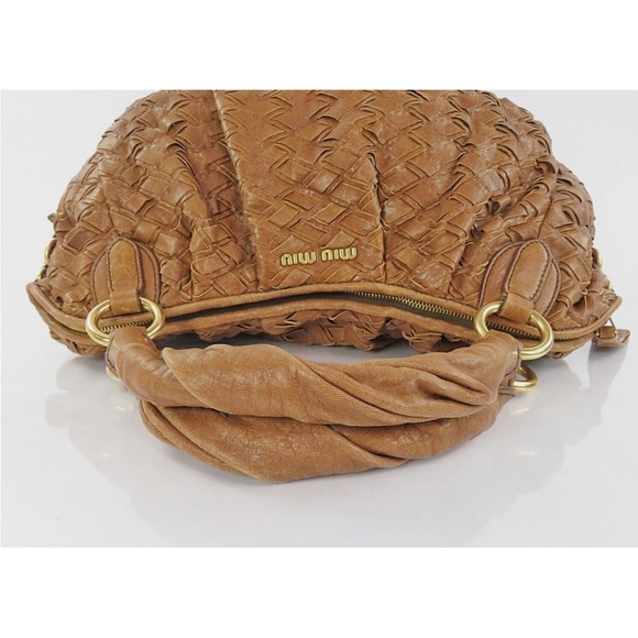 Miu Miu Brown Woven Hobo Bag - Picture 8 of 14